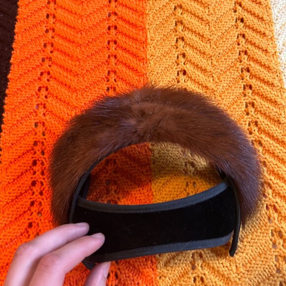 1950s MINK fur and velolur Fascinator headband! - Picture 9 of 12